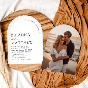 Invitación Boda Minimalista negro y blanco moderno de Arch