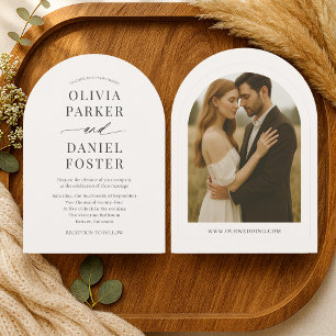 Invitación Boda Minimalista Neutral Beige Foto