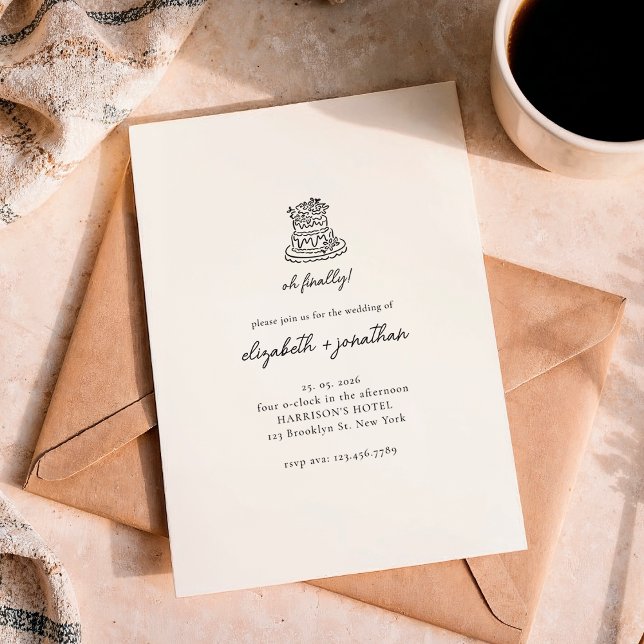 Invitación Boda minimalista Oh Finalmente Script (Subido por el creador)