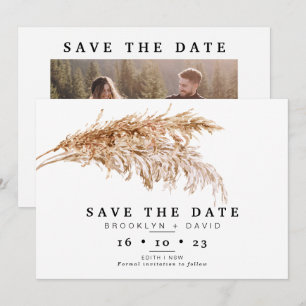 Invitación Boda minimalista Pampas De Grass Wedding Save The 