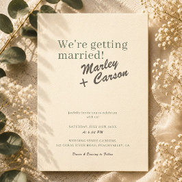 Invitación Boda minimalista pastel marfil moderno funky