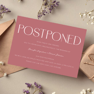 Invitación Boda minimalista pospuesto Actualización rosa