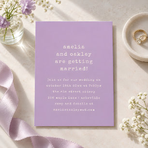 Invitación Boda minimalista retro con máquina de escribir lav