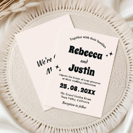 Invitación Boda Minimalista Retro Moderna