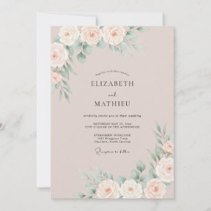 Invitación Boda Minimalista Romántica de Arena