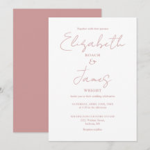 Boda Minimalista Rosa Polvo Elegante Letra