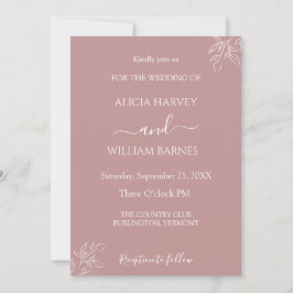 Invitación Boda Minimalista rosado