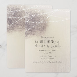 Invitación Boda Minimalista Rústica de Corteza de Árbol en el