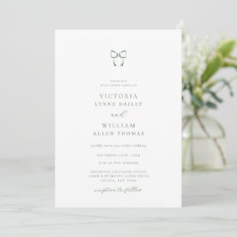 Invitación Boda minimalista Sage Green Bow
