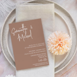 Invitación Boda Minimalista Sencilla Tendencia Mousse de Moch