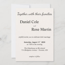 Invitación Boda minimalista simple beige