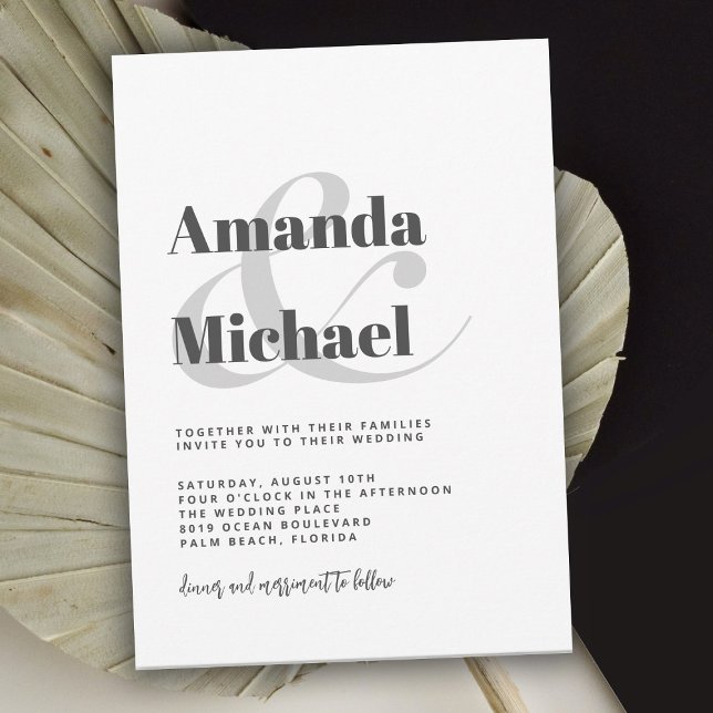 Invitación Boda Minimalista simple blanco moderno (Subido por el creador)