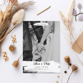 Invitación Boda Minimalista simple blanco negro