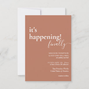 Invitación Boda minimalista simple de fotografías de terracot