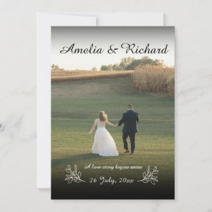 Invitación Boda Minimalista Simple Elegante con Foto Completa