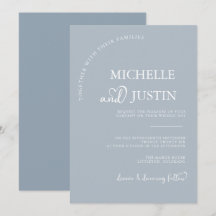 Boda minimalista simple moderna azul polvoriento  