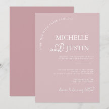 Boda minimalista simple moderna de color rosa polv