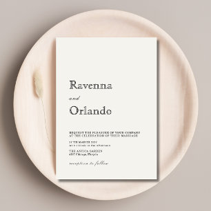 Invitación Boda minimalista simple moderna perla