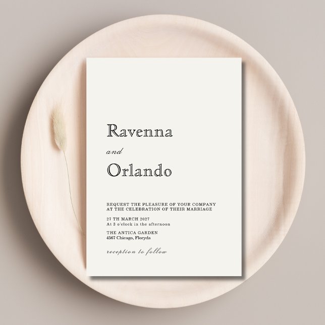 Invitación Boda minimalista simple moderna perla (Subido por el creador)
