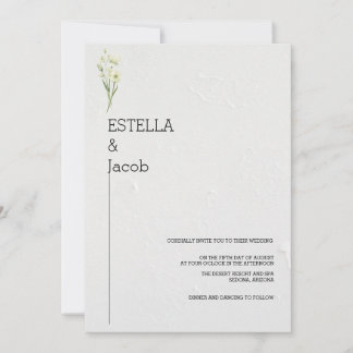 Invitación BODA minimalista SIMPLE NEGRO Y BLANCO
