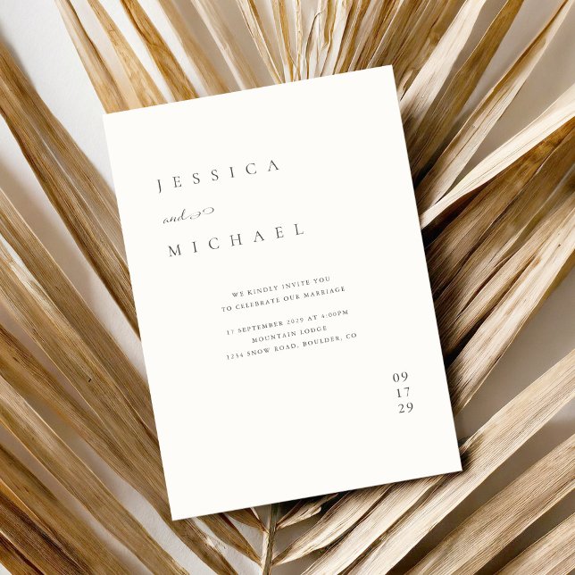 Invitación Boda Minimalista simple y elegante (Subido por el creador)