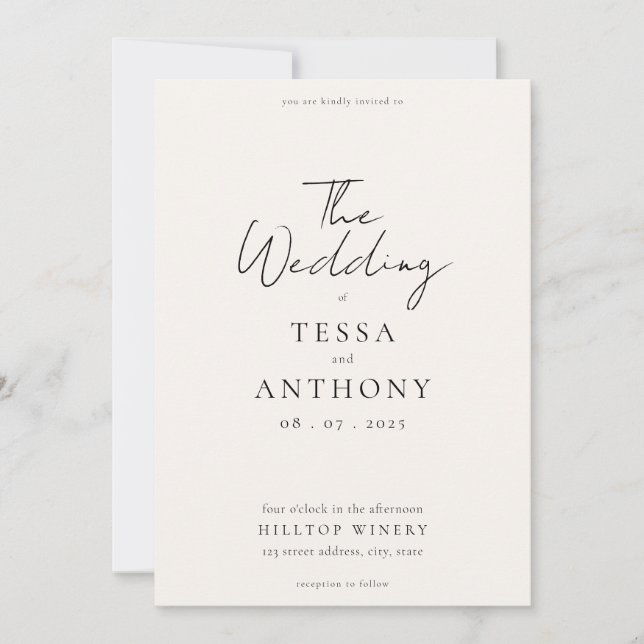 Invitación Boda Minimalista simple y moderno (Anverso)