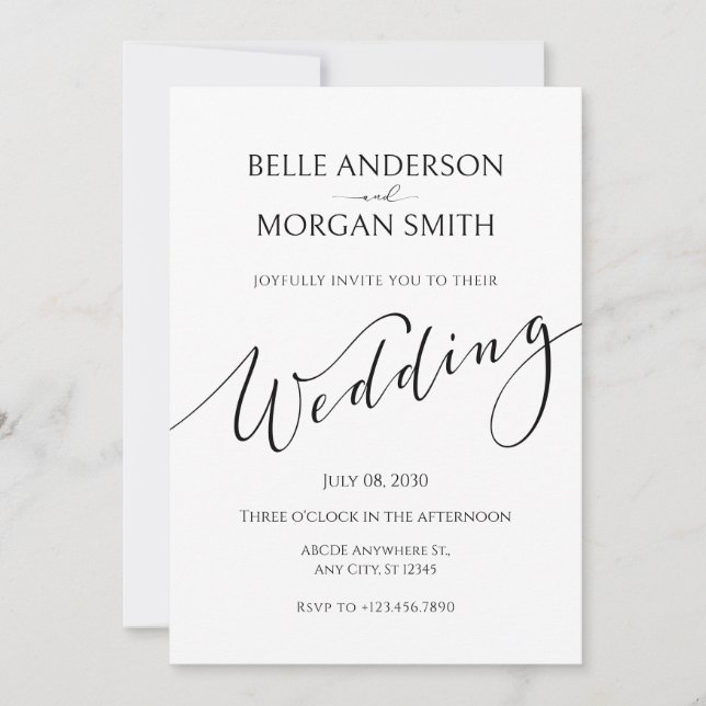 Invitación Boda minimalista simple y moderno (Anverso)