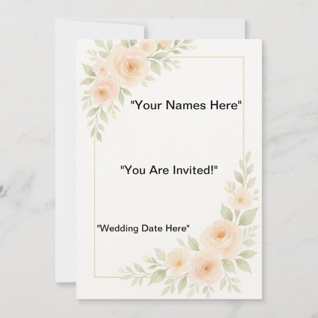 Invitación Boda minimalista Stationery (Anverso)