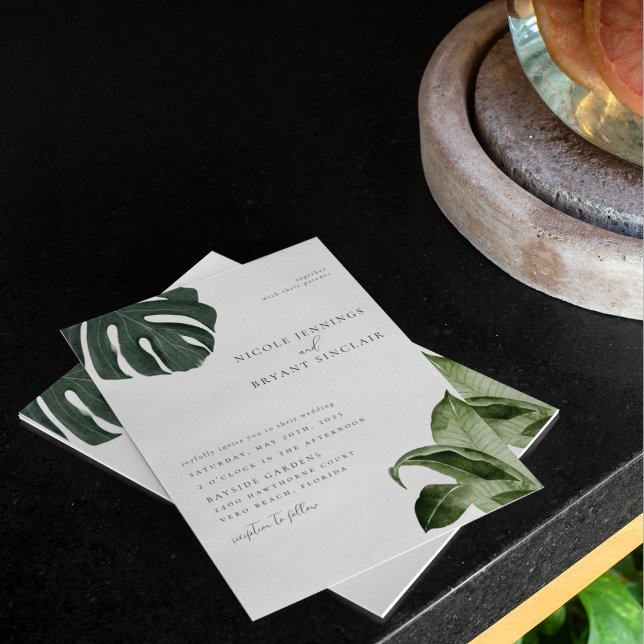 Invitación Boda Minimalista tropical moderno (Subido por el creador)