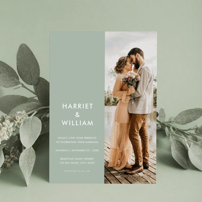 Invitación Boda Minimalista verde sabio moderno (Subido por el creador)