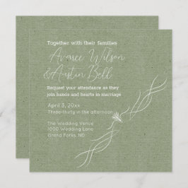Invitación Boda Minimalista verde y blanco
