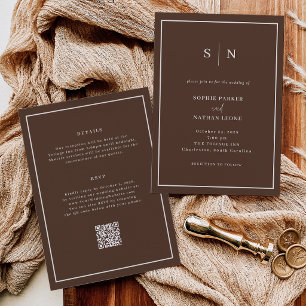 Invitación Boda minimalista y elegante con borde Todo en un