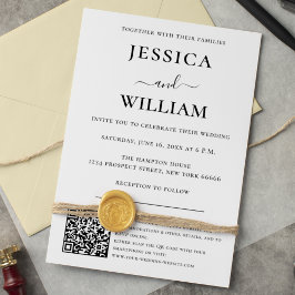 Invitación Boda minimalista y moderno con código QR