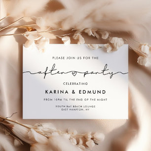 Invitación boda minimalista y moderno escrito a mano tras fie