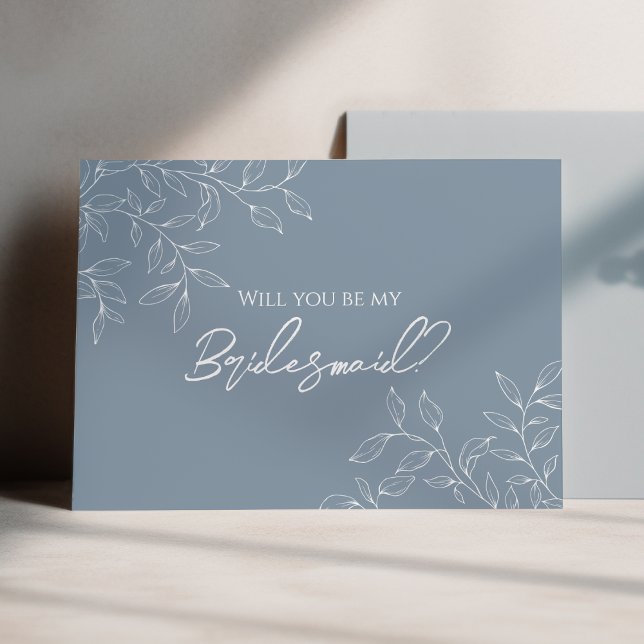 Invitación Boda mínimo azul turbio propuesta de dama de honor (Subido por el creador)