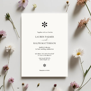 Invitación Boda mínimo blanco y negro de moda