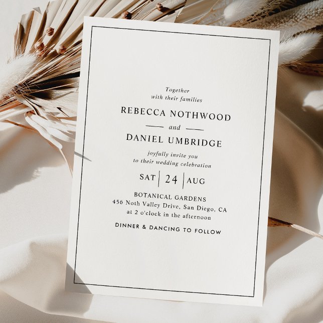 Invitación Boda mínimo de escritura moderna (Subido por el creador)