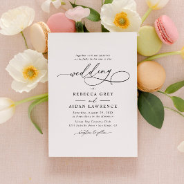 Invitación Boda mínimo de guión elegante