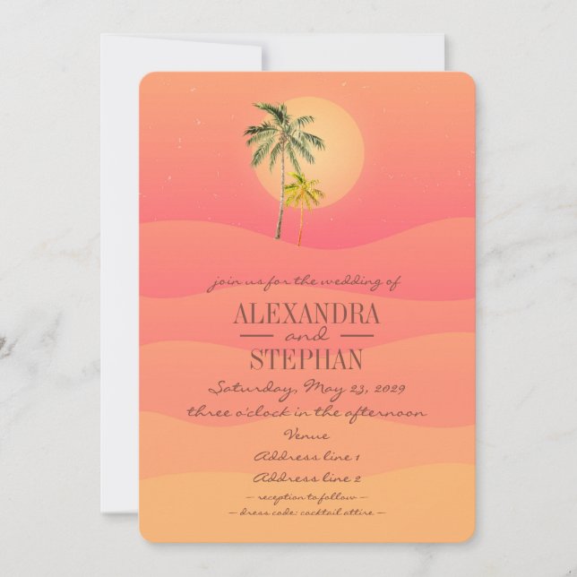 Invitación Boda Mínimo de la Fiesta de Sol Rústica de la Camp (Anverso)