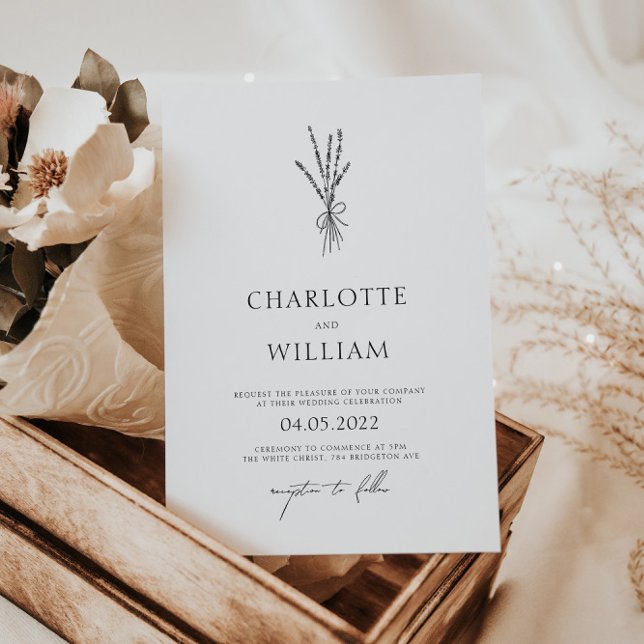 Invitación Boda mínimo de la vegetación moderna (Subido por el creador)