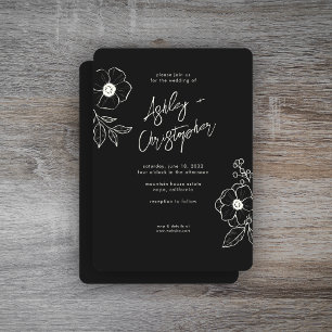 Invitación Boda mínimo de Nariz negra bucal