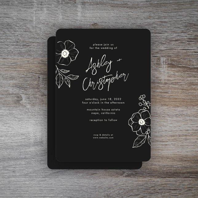 Invitación Boda mínimo de Nariz negra bucal (Subido por el creador)