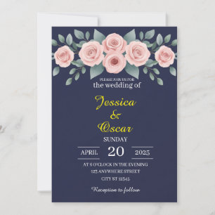 Invitación Boda mínimo de Rubor y Marina