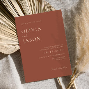 Invitación Boda mínimo de Terracota moderna