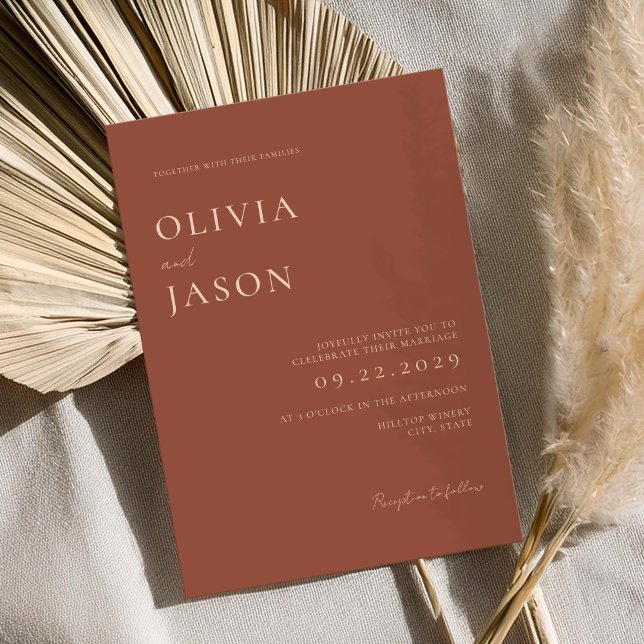 Invitación Boda mínimo de Terracota moderna (Subido por el creador)