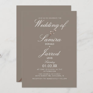 Invitación Boda mínimo de tierra de la planta de algodón
