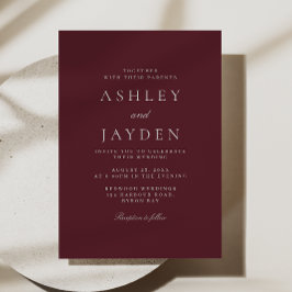 Invitación Boda mínimo de vino Merlot de Borgoña