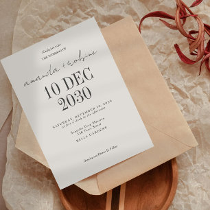 Invitación Boda Mínimo Marrón Moderno