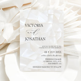 Invitación Boda mínimo moderno en blanco y negro