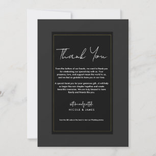 Invitación Boda Mínimo Moderno Gris Negro Gracias